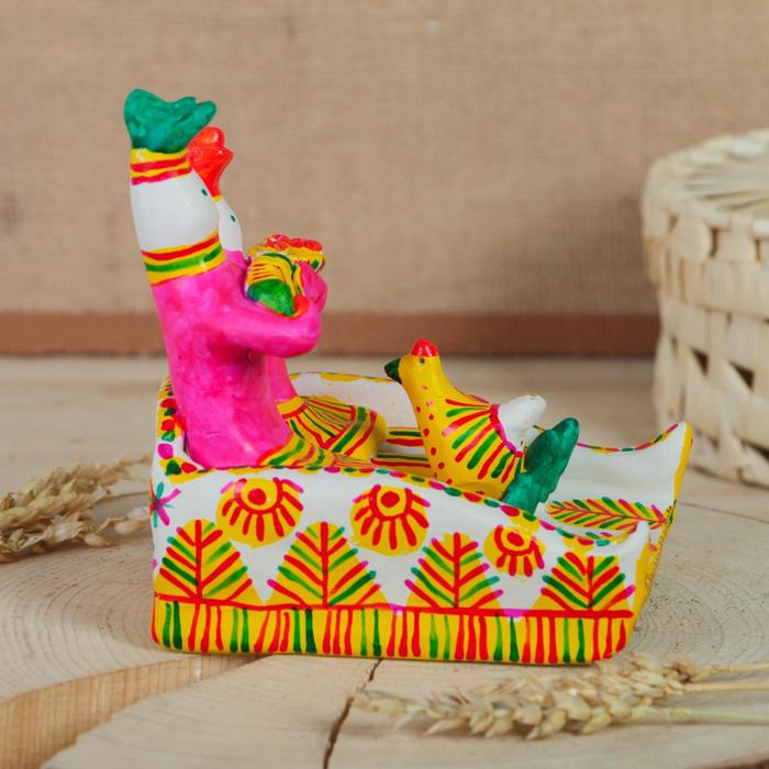 Филимоновская игрушка &laquo;Парочка на санях&raquo;