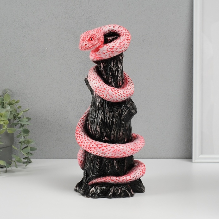 Новогодняя копилка Новогодняя копилка "Змея на пеньке" 33 х14 х 15 см, розовый