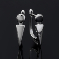 Швензы родированные &laquo;Геометрия&raquo; фигуры, цвет серебро