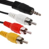 Кабель-переходник аудио/видео Luazon CAB-2, Jack 3.5 (m) - 3xRCA (m), 1.5 м, чёрный Кабель-переходник аудио/видео Luazon CAB-2, Jack 3.5 (m) - 3xRCA (m), 1.5 м, чёрный