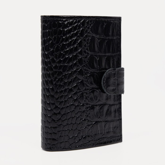 Портмоне мужское на кнопке, для купюр, для карт, для монет, цвет чёрный Портмоне мужское на кнопке, для купюр, для карт, для монет, цвет чёрный