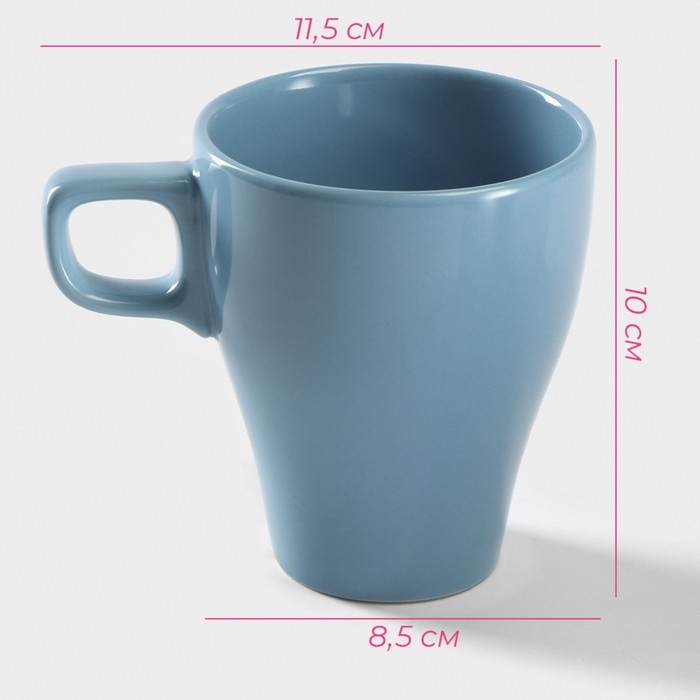 Кружка керамическая Доляна Coffee break, 280 мл, цвет голубой