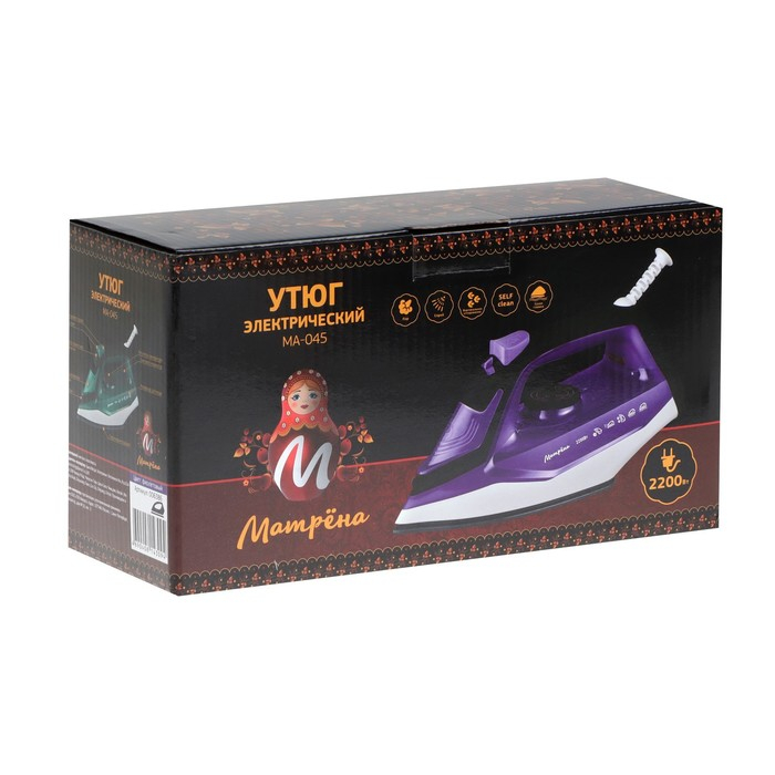 Утюг Утюг "МАТРЁНА" MA-045, 2200 Вт, стальная подошва, фиолетовый