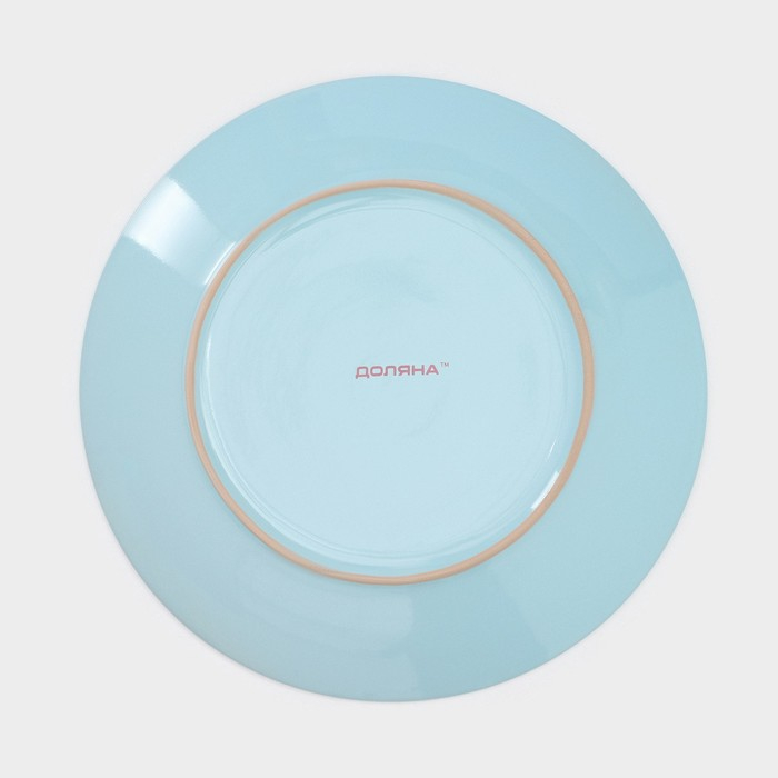 Набор тарелок керамических Доляна &laquo;Пастель&raquo;, 18 предметов: 6 тарелок d=19 см, 6 тарелок d=27 см, 6 мисок d=19 см, цвет голубой