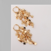 Серьги висячие &laquo;Вечеринка&raquo; звёзды, цвет золото