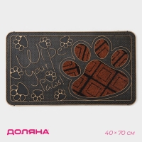 Коврик придверный Доляна &laquo;Лапка&raquo;, цвет МИКС