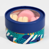 Коробка для макарун, кондитерская упаковка тубус с окном, &laquo;Геометрия&raquo; 12 х 12 х 5 см