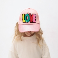 Кепка для девочки MINAKU "LOVE" цвет розовый, р-р 52 Кепка для девочки MINAKU "LOVE" цвет розовый, р-р 52