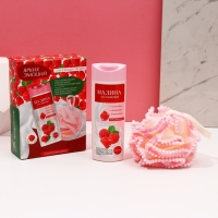 Подарочный набор косметики &laquo;Ярких эмоций&raquo;, гель для душа 250 мл и мочалка для тела, ЧИСТОЕ СЧАСТЬЕ