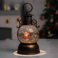 Светодиодная фигура &laquo;Фонарь с Дедом Морозом&raquo; 11 &times; 19 &times; 11 см, пластик, батарейки ААх3 (не в комплекте), USB, свечение тёплое белое