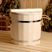 Запарник из липы, 12л, оцинкованная вставка, с крышкой, "Добропаровъ"