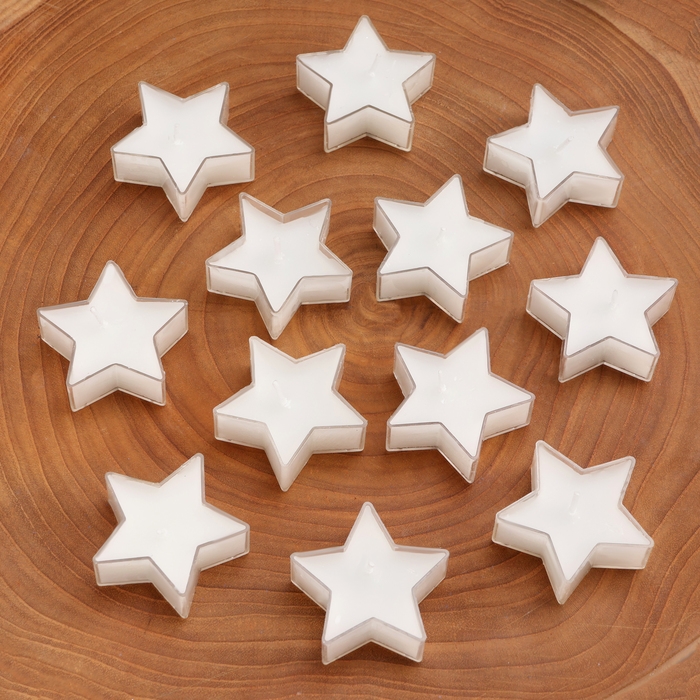 Набор свечей  в гильзе  "Звезда", 12 шт, белая