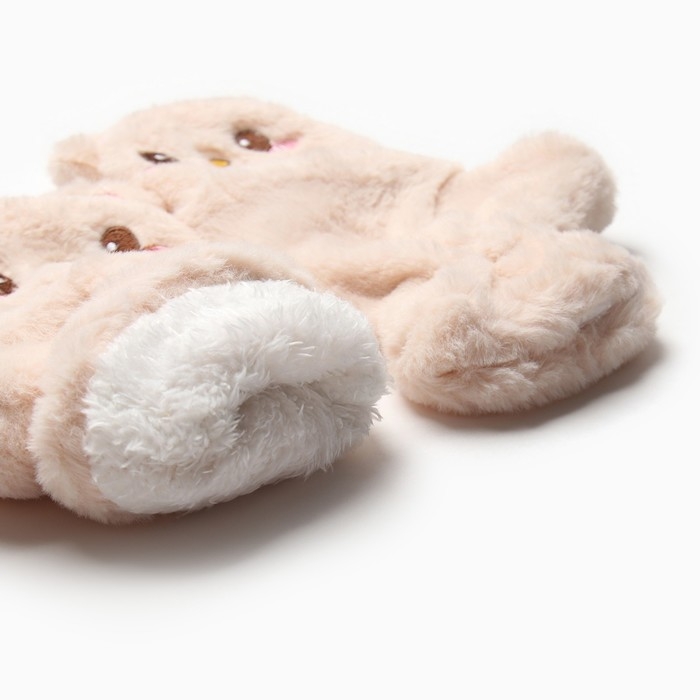 Варежки подростковые MINAKU Мишка 24 см бежевый Варежки подростковые MINAKU Мишка 24 см бежевый