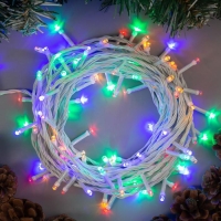 Гирлянда «Нить» 10 м, IP20, белая нить, 100 LED, свечение мульти, 8 режимов, 220 В Гирлянда «Нить» 10 м, IP20, белая нить, 100 LED, свечение мульти, 8 режимов, 220 В