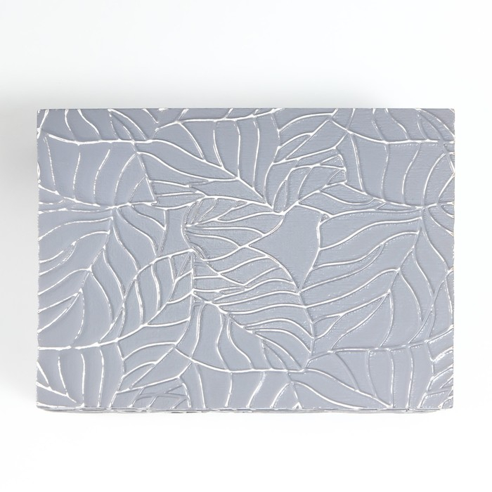 Шкатулка дерево для украшений "Листья на сером" 7х16,3х22,3 см