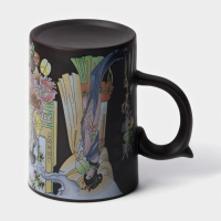 Кружка керамическая с крышкой и ситом &laquo;Девушка с книгой&raquo;, 350 мл