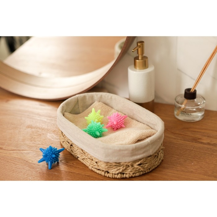 Шарики для стирки белья Доляна, d=6 см, 4 шт., МИКС