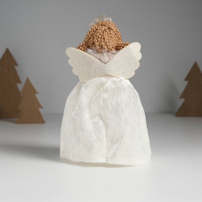 Кукла интерьерная Кукла интерьерная "Принцесса-ангел в белом бархатном платье с сердечком" 7,5х8х17,5 см