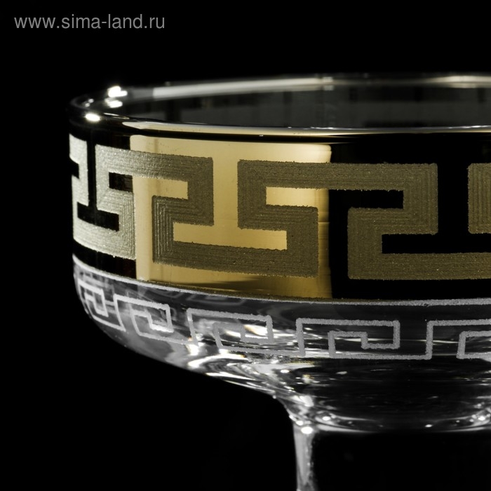 Набор креманок &laquo;Греческий узор&raquo;, 200 мл, d=10 см, 6 шт, цвет напыления золотой