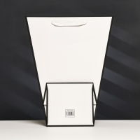 Пакет-переноска для цветов 18 &times; 14 &times; 35 х 28 см, белый с каймой