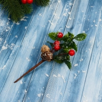 Декор "Зимние грезы" ягоды листочки шишки, 15 см Декор "Зимние грезы" ягоды листочки шишки, 15 см