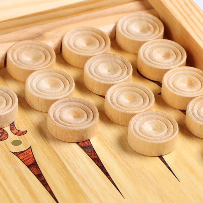 Нарды деревянные большие, настольная игра "Восточные", 50 х 50 см, с шашками