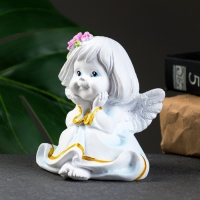 Фигура "Малышка-ангел с цветами в волосах" 7х8х9см