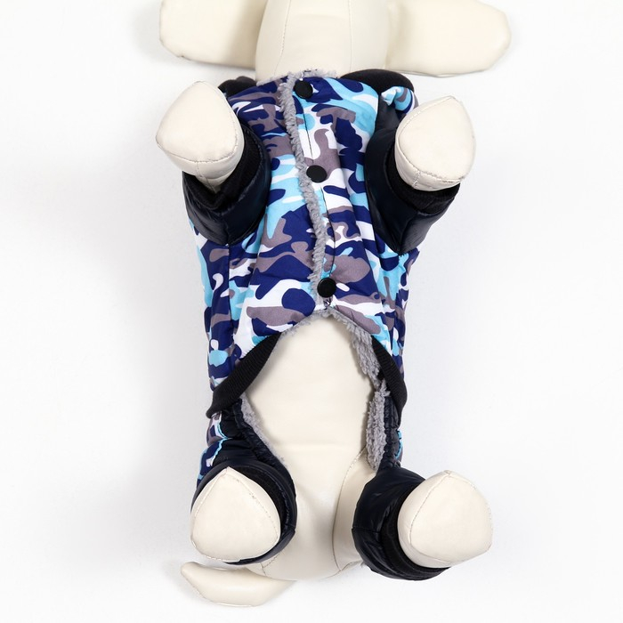 Комбинезон для собак на меховом подкладе с капюшоном, размер XXL (ДС 40, ОШ 42, ОГ 54 см)