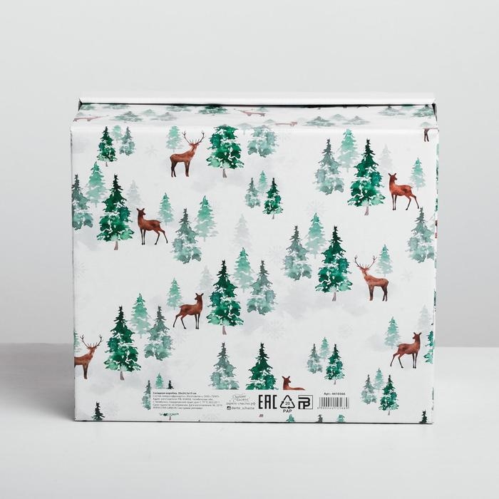 Коробка подарочная новогодняя складная «Лесная сказка», 31,2 х 25,6 х 16,1 см, Новый год Коробка подарочная новогодняя складная «Лесная сказка», 31,2 х 25,6 х 16,1 см, Новый год