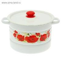 Мантоварка-позница эмалированная, 7,5 л, декор, 2 вставки, МИКС