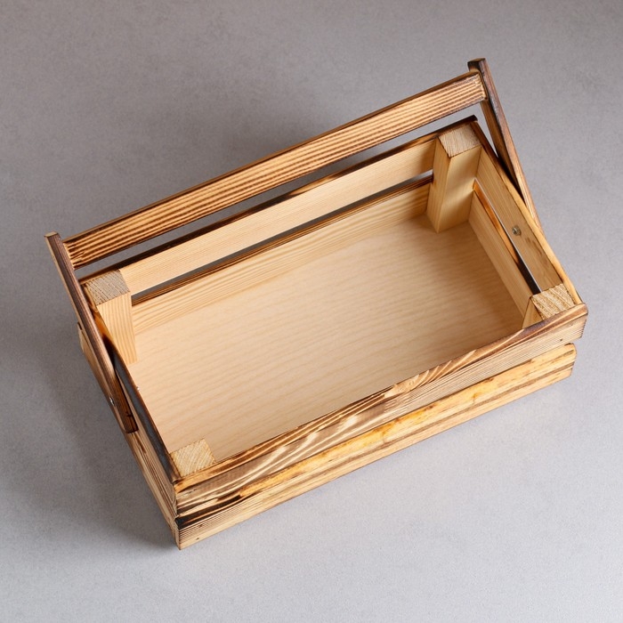 Кашпо деревянное 24.5×13.5×9 см Кашпо деревянное 24.5×13.5×9 см "Двушка Лайт", двухреечное, обжиг Дарим Красиво