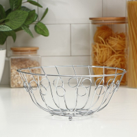 Фруктовница Доляна, 24&times;24&times;10 см, цвет хром