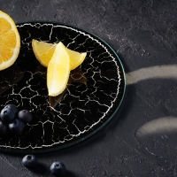 Доска разделочная стеклянная Доляна &laquo;Разлом&raquo;, d=20 см, цвет чёрный