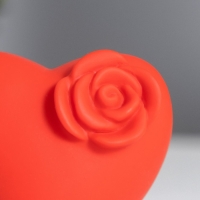 Ночник Сердце с цветочком LED красный 3,2х6х6,5 см