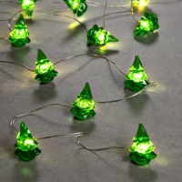 Гирлянда &laquo;Нить&raquo; 2 м роса с насадками &laquo;Ёлочка&raquo;, IP20, серебристая нить, 20 LED, 2 режима, батарейки ААх2 (нет в комплекте), свечение тёплое белое