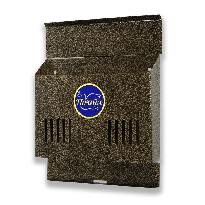 Ящик почтовый без замка (с петлёй), горизонтальный &laquo;Мини&raquo;, бронзовый