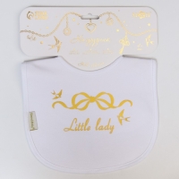 Нагрудник/слюнявчик для кормления &laquo;Little lady&raquo; на кнопке