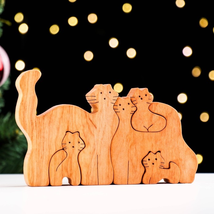 Сувенир-пазл Сувенир-пазл "Семья котов", 5 шт ,15,5х10,5 см