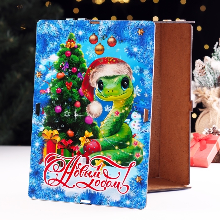 Ящик самосборный Ящик самосборный "Змея", большой синий, 28х19,5х11 см