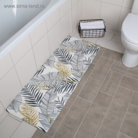 Коврик для ванной и туалета Доляна &laquo;Листья&raquo;, 45&times;120 см