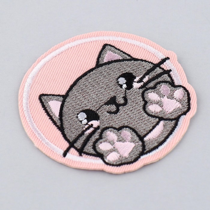 Термонаклейка на одежду &laquo;Котик&raquo;, диам. 6,4 см