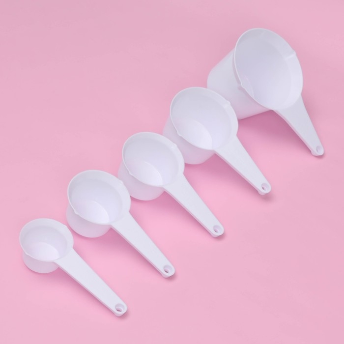 Набор мерных ложек Доляна, 11 шт: 30/60/80/125/250 мл, 0,6/1,2/2,5/5/7,5/15 мл, цвет белый