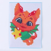 Вышивка крестиком на новый год &laquo;Дракончик со подарком&raquo;, 14 х 10 см, новогодний набор для творчества