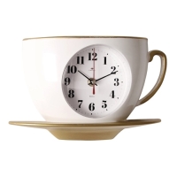 Часы настенные интерьерные для кухни "Чашка", бесшумные, 28 х 17 см, белые, АА