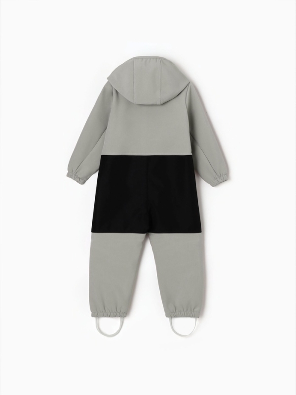 Комбинезон демисезонный для мальчиков MINAKU из Softshell на флисе, непромокаемый, серый, рост 122 см