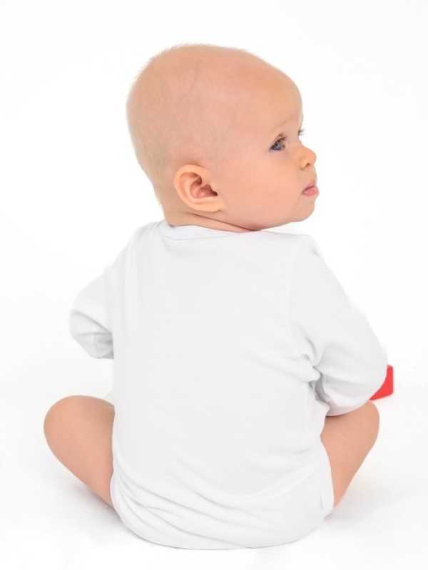 Боди детское с длинным рукавом Крошка Я "Little Boss", рост 86-92 см, цвет белый