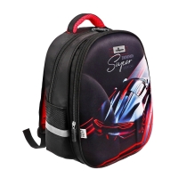 Рюкзак каркасный школьный, 39 х 30 х 14 см, Calligrata "Черный стиль"