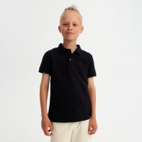 Футболка детская поло MINAKU: Basic line цвет черный, рост 122 Футболка детская поло MINAKU: Basic line цвет черный, рост 122