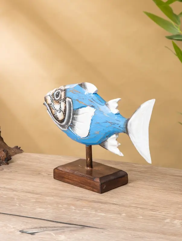Сувенир "Рыба" дерево 25х7х18 см, цв. бирюзовый
