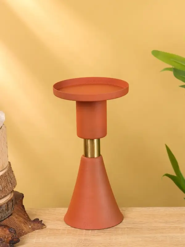 Подсвечник на 1 свечу текстурный "Терракотовый" 10,5х10,5х19,5 см